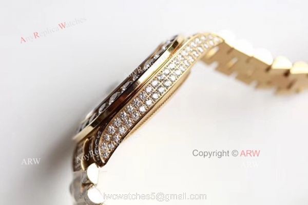 Swiss Grade 1 Replica Rolex Presidential Diamond DayDate Watch Yellow Gold 39mm 7