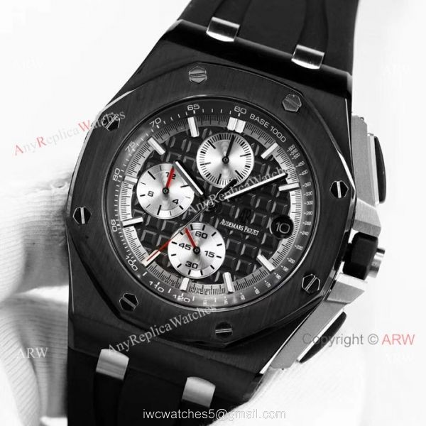 Solid Black AP Royal Oak Offshore 44mm Mens watch Audemars Piguet Knock off Wholesale 7
