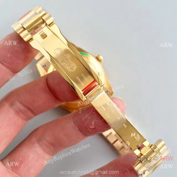 Rolex Day Date II All Gold President band Mens Copy Watch Diamond Markers 7