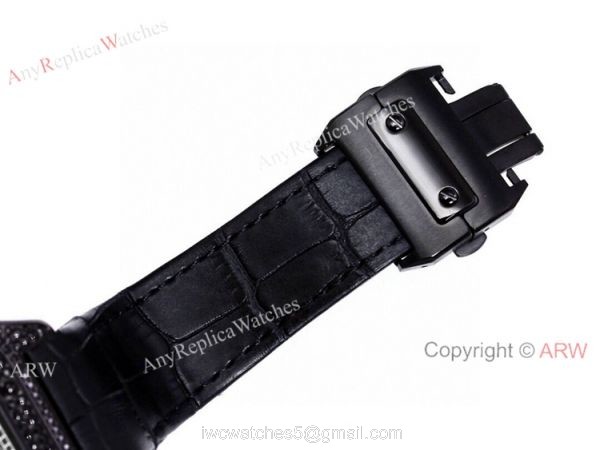 Cartier Santos Black Diamond White Dial 45mm Watch VK Chronograph 7