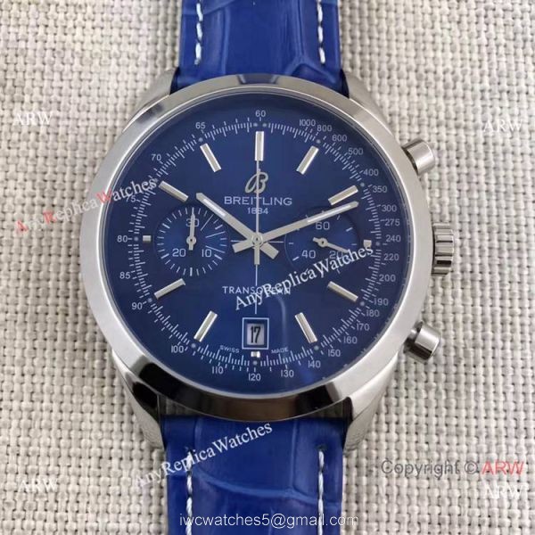 Clone Breitling Transocean Watch Black Chronograph Leather Strap 7
