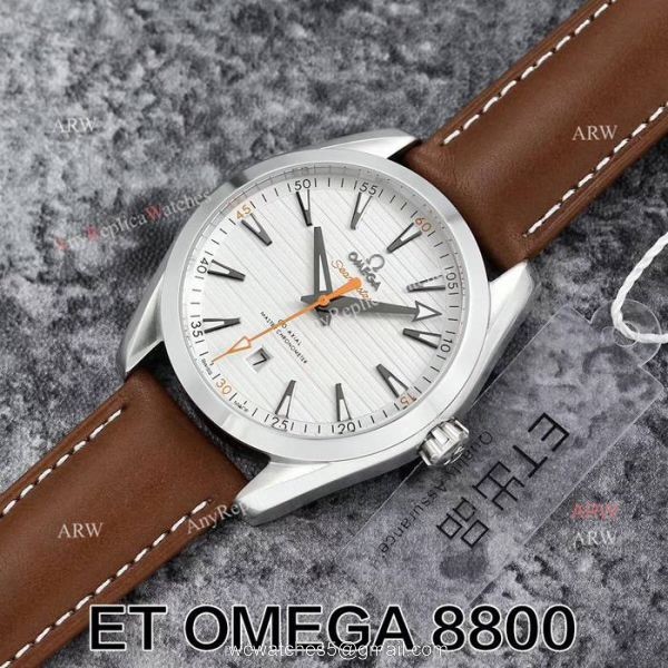 Replica Omega Seamaster Swiss ETA 8800 Movement Superluminova Leather Band Watch 7