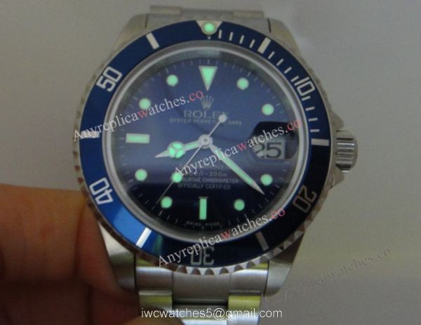 Swiss ETA Movement Rolex Blue Face Submariner 16610 Watch Classic Model 7