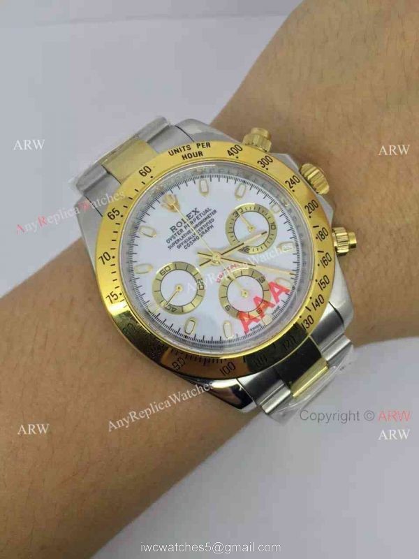 Rolex Valjoux 7750 Daytona 2-Tone White Dial / Swiss Movement 7