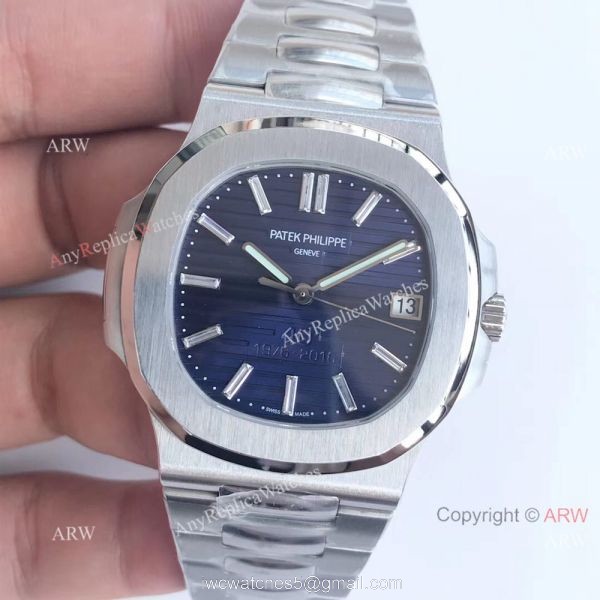 Copy Swiss Patek Philippe Nautilus 40th Anniversary Blue Dial Watch 7