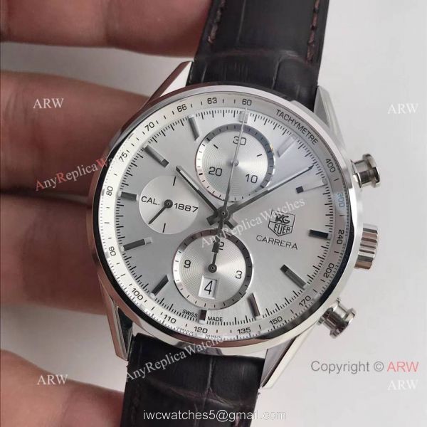 Swiss Copy TAG Heuer Carrera Calibre 1887 Chronograph Watch Silver Dial 7