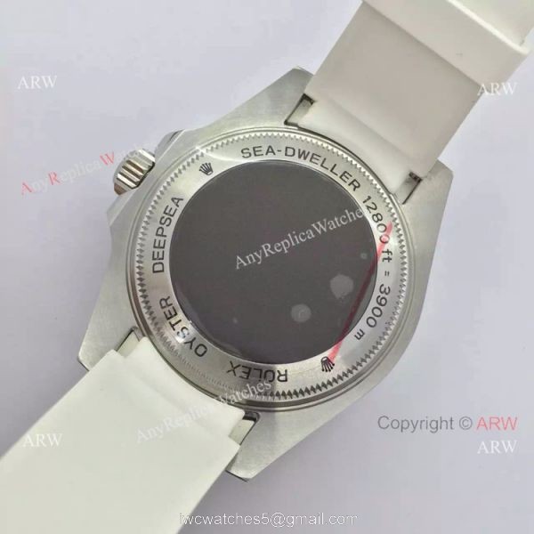 NEW Upgraded Rolex Deepsea 44mm Replica Watch White Rubber Strap 7