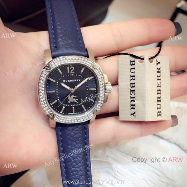 New Style Copy Burberry Lady watch Rose Gold Gray Face 7