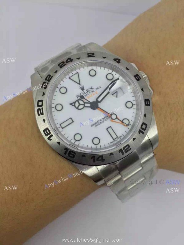 NEW UPGRADED Replica Rolex Explorer II 42mm White Face Noob Factory 2836 7