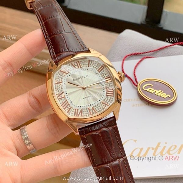 Swiss Quality Cartier Drive De Rose Gold Asia 8215 Watch 7