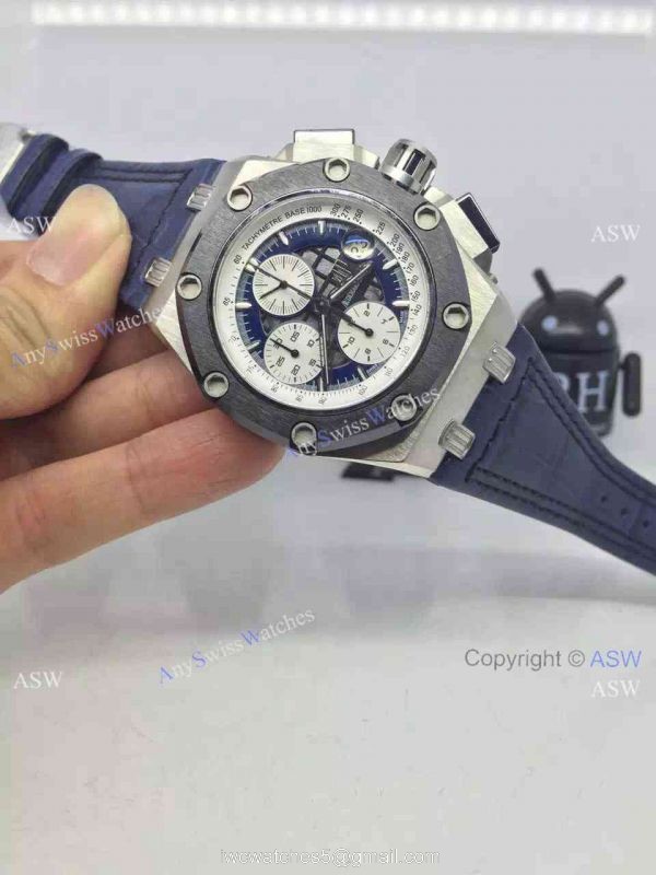 Replica Swiss 7750 Movement Audemars Piguet Ruben Barrichello Blue Leather Watch 7
