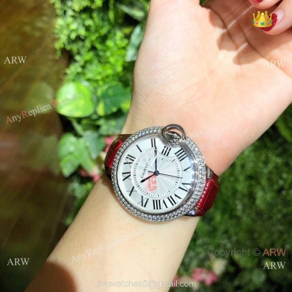 Copy Ballon Bleu de Cartier Watch Lady 36mm Diamond Bezel 7