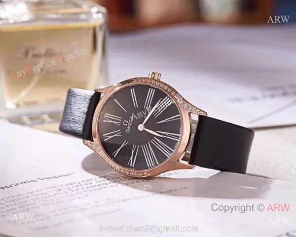 2018 Copy Omega De Ville Tresor Lady Watch Rose Gold Case 7