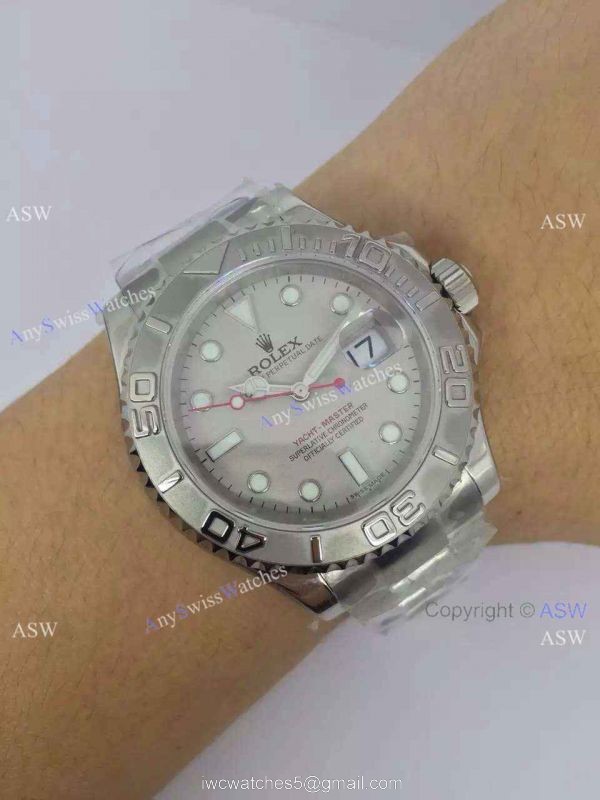 Replica Swiss Rolex Yachtmaster Watch SS Granite Dial 7