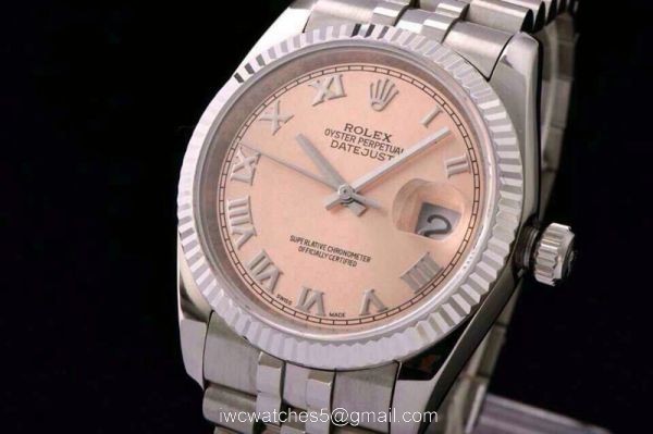 ROLEX DATEJUST SWISS ETA3135 WATCH PINK Roman FACE 7