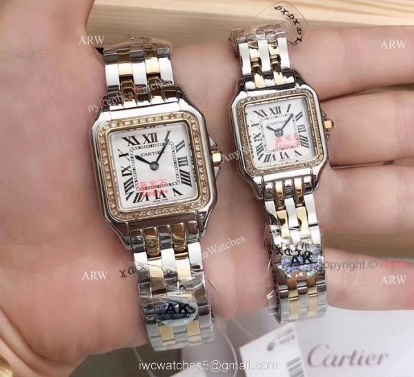 Fake Panthere De Cartier SS Diamond Watch Ladies 22mm 7