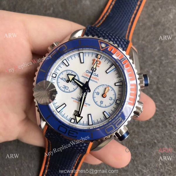 (OM) Swiss Grade Copy Omega Seamaster 9900 Blue Ceramic Bezel Watch 7