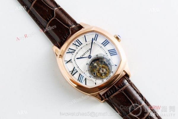 Replica Swiss Cartier Drive De Rose Gold Watch White Dial 41mm 7