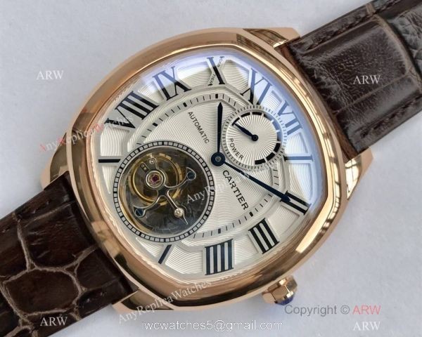 Swiss Grade One Cartier Drive De Rose Gold Watch Power Reserve 7