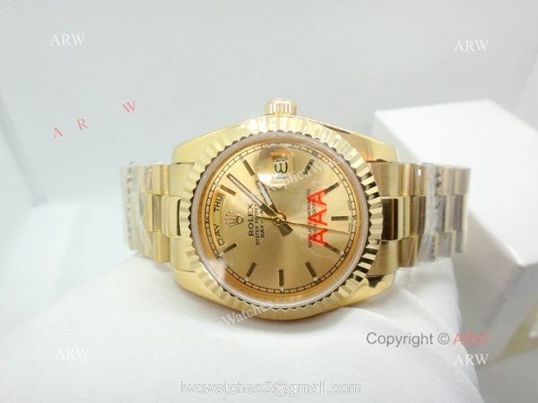 36mm Rolex Day Date Yellow Gold Replica Watches Worldwide Shipping 7