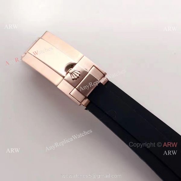 Swiss ETA2836 Rolex Submariner Rose Gold Rubber Strap Watch 40mm 7