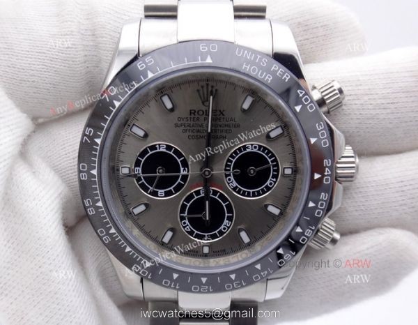 Replica Rolex Cosmograph Daytona Black Ceramic Bezel SS Watch 40mm 7