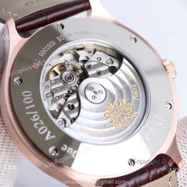 Swiss Copy Piaget Emperador Coussin Dual Time Zone Watch Rose Gold Diamond 7
