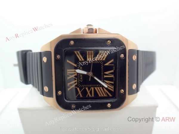 Replica Cartier Santos 100th Quartz Watch Rose Gold 51mm 7