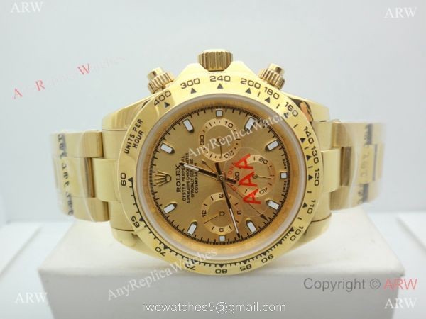 Yellow Gold Rolex Comograph Daytona 40mm Watch Gold Rolex Daytona Replica Watches 7