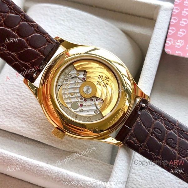 Swiss Copy Patek Philippe Base 1000 Rose Gold Watches with Moonphase 7