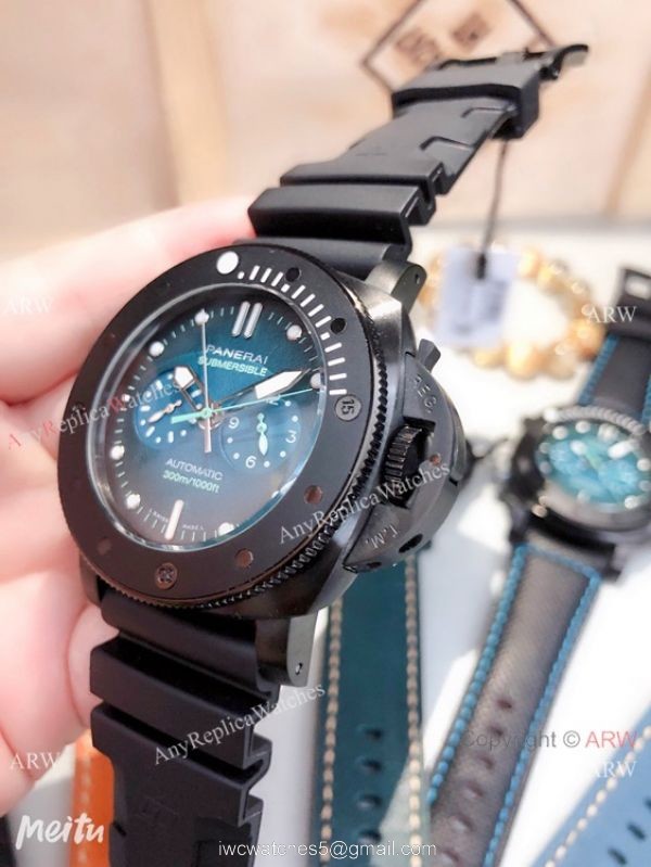Replica Panerai PAM 983 Luminor Submersible Chrono Guillaume Nery Edition Watch Blue Dial 7