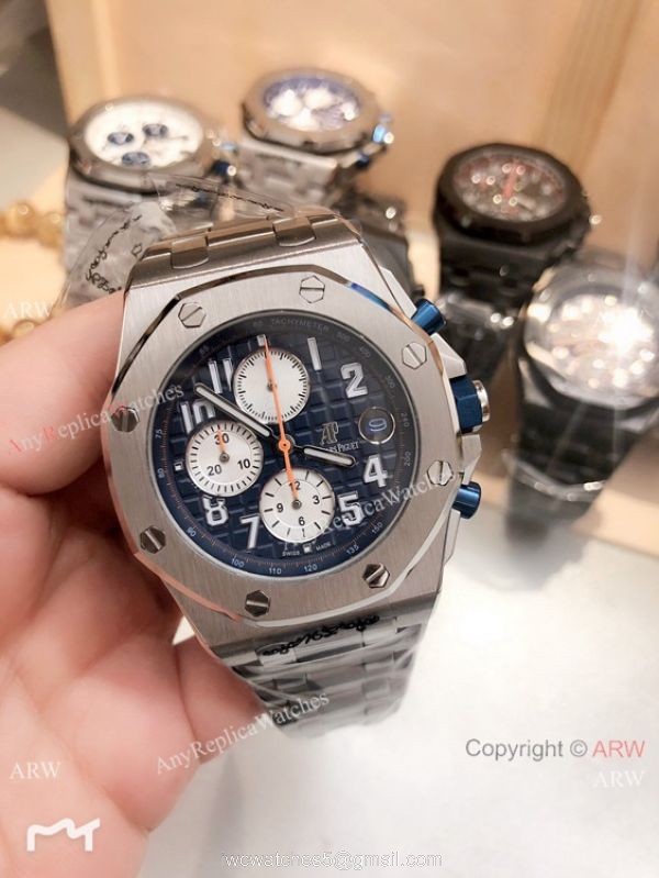 Solid Black Audemars Piguet Royal Oak Offshore Replica Watches Chronograph Dial 42mm 7
