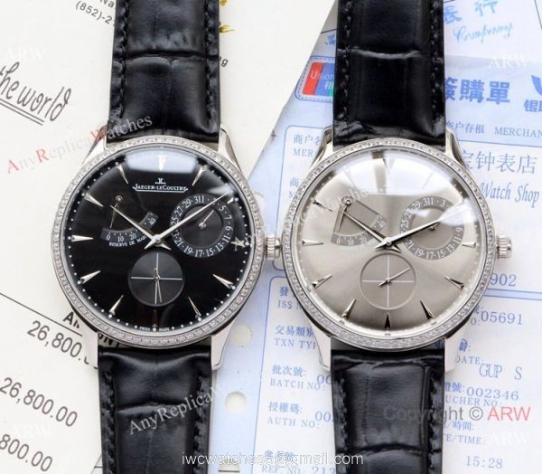 Jaeger-LeCoultre Master Ultra Thin Reserve de Marche Watches Diamond Bezel Blue Dial 7