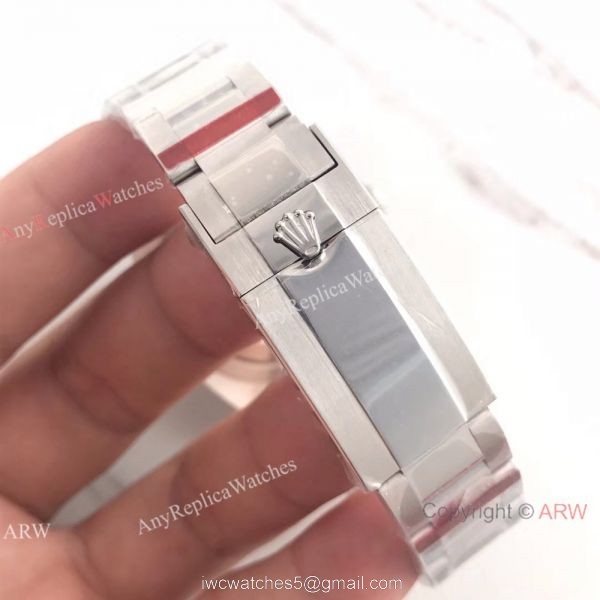 NEW UPGRADED V7 Swiss 3186 Fake Rolex Batman GMT-Master II Ss Watch 7