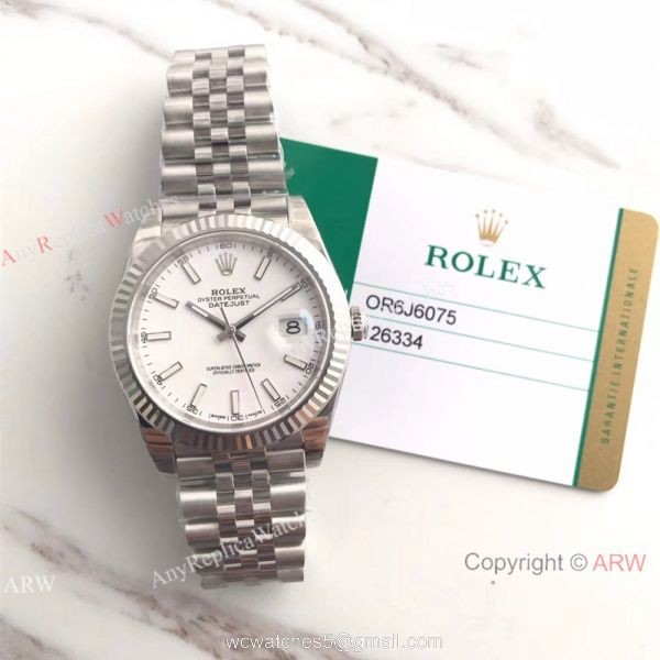 (EW) Swiss ETA3235 Rolex Datejust II SS White Face Replica Watch DJII 41mm 7