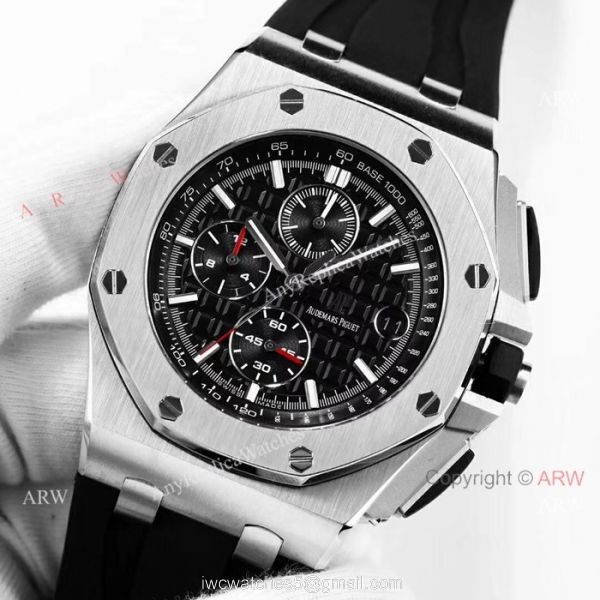 Royal Oak Offshore Replica Audemars Piguet Watches For Sale SS Black Rubber Strap Luxury Watch 7