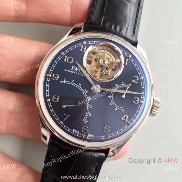 IWC Portugieser Tourbillon MysteRe ReTrograde Fake Watch Blue Face SWISS Grade 7