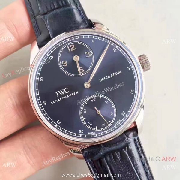 Swiss Grade Replica IWC Regulateur Watch Blue Dial 43mm 7