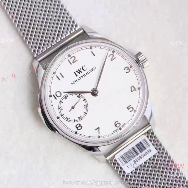 Replica IWC Portuguese Minute Repeater Stainless Steel Mesh Strap Watch 7