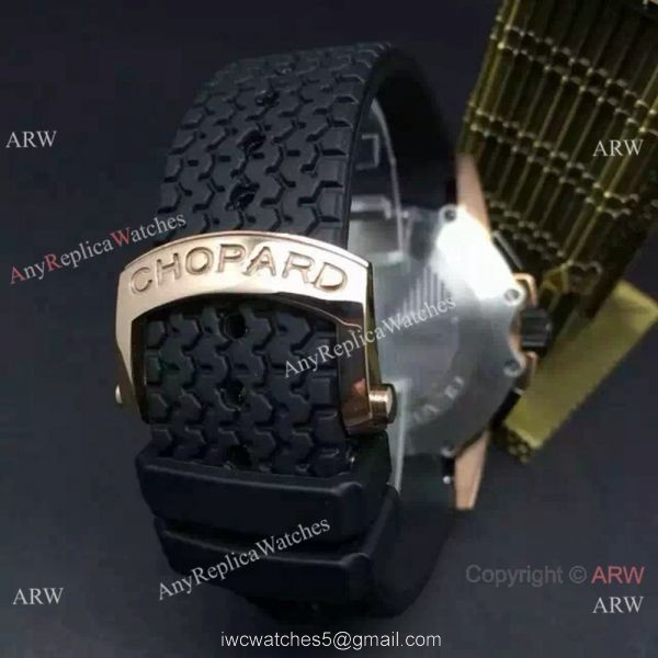 Replica Chopard Classic Racing Watch SS White Chronograph Black Rubber Bracelet 7