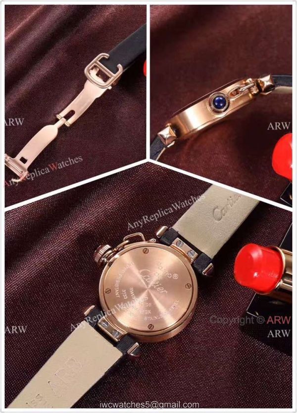 Knock off Cartier Pasha Ladies 28MM Watch Rose Gold Pink Version 7
