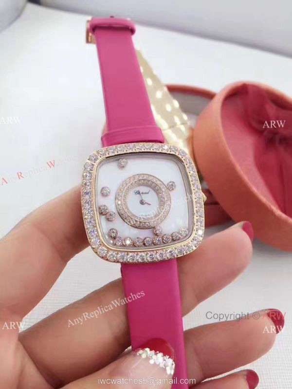 Swiss Quartz Happy Dreams Chopard Lady Watch Pink Leather Rose Gold 7