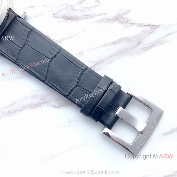Mont Blanc Clone Timewalker SS Black Leather Strap Watch Swiss Grade 1 7750 Automatic 7
