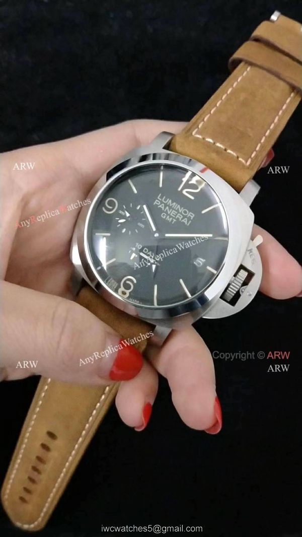 AAA Replica Luminor Panerai 10-Days GMT PAM 533 Watch Brown Leather Band 7