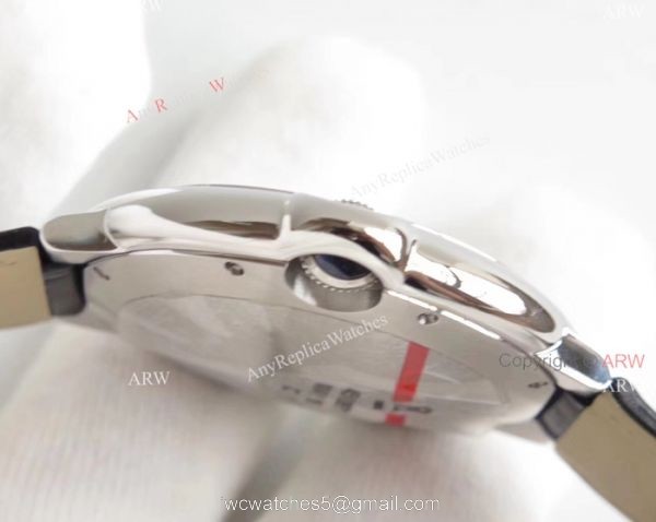 AF Factory Swiss Cartier Ballon Bleu White Dial Black Leather Strap Watch 7