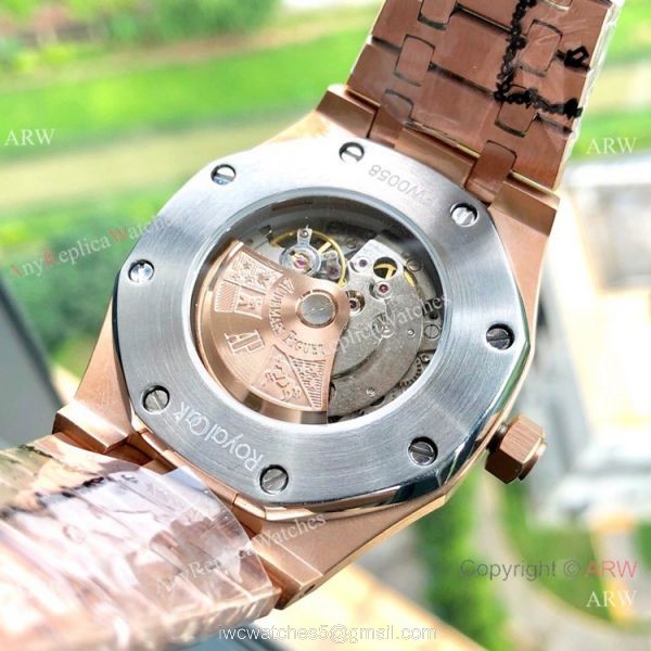 Audemars Piguet Royal Oak Rose Gold Blue Face Watches Low Price 7