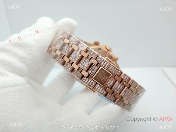 AAA Replica Audemars Piguet Royal Oak Rose Gold diamond Watches 41mm 7