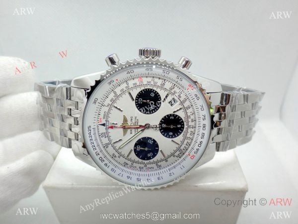 Breitling 1884 Chronometre Navitimer 01 Stainless Steel White Watch 46mm 7