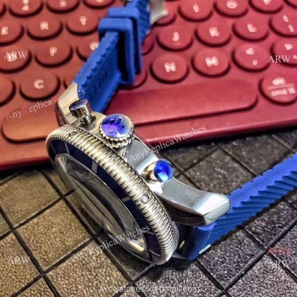 Breitling Superocean 43mm Watch SS Blue Dial Blue Rubber Strap 7