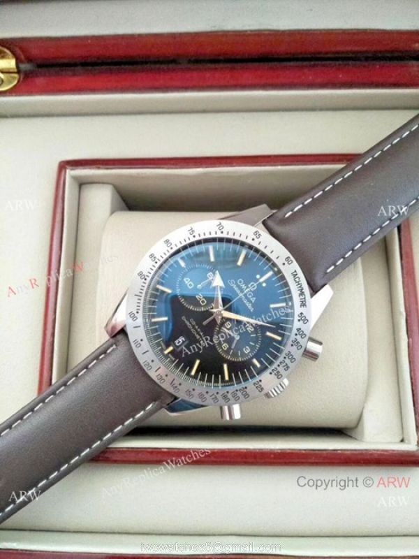 Low Price Omega Clone Watch Speedmaster SS Black Dial Chronograph Watches 7